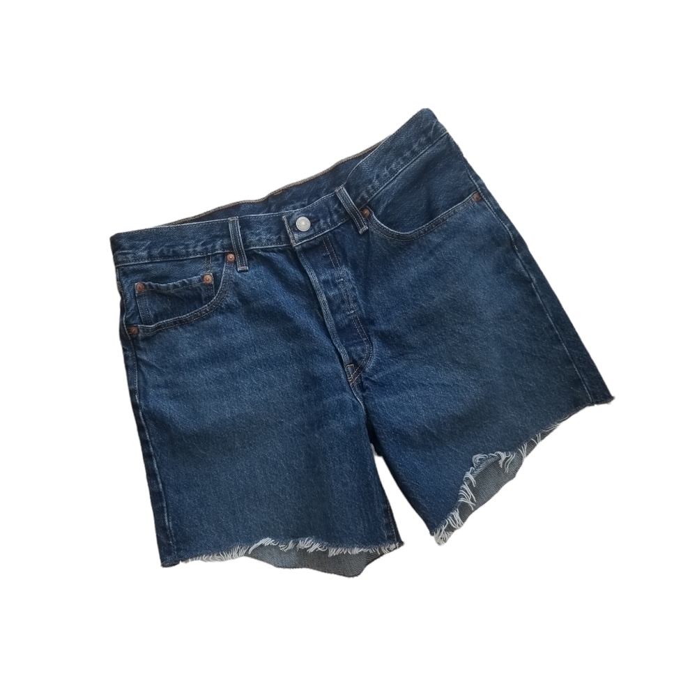 Levis Premium Womens 501 Button Fly High Rise Jean Shorts.